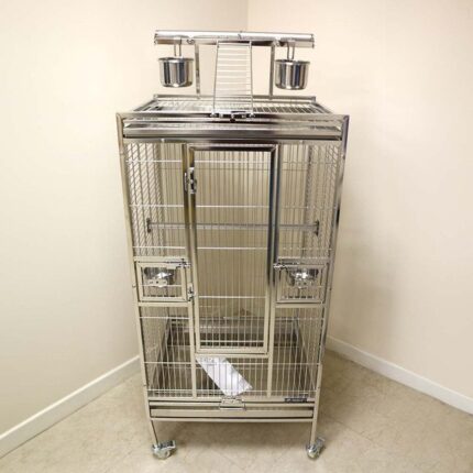 Stainless Steel Play Top Parrot Cage